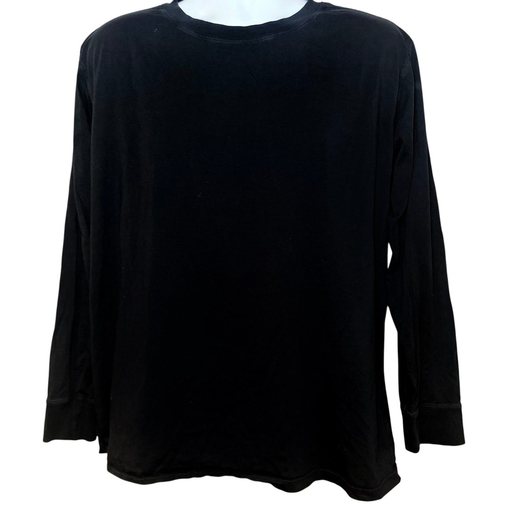 Lululemon Womens 1X Long Sleeve T-Shirt Black Crew Neck Activewear Top